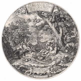 Золотой Век. Гравюра Яна Теодора де Брея по оригиналу Абрахама Блумарта, 1608 год. 