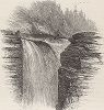 Водопад Шермана, система водопадов Трентон, река Каната-ривер, штат Нью-Йорк. Лист из издания "Picturesque America", т.I, Нью-Йорк, 1872.