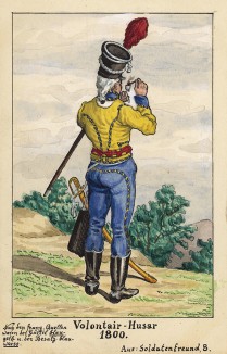 1800 г. Французский гусар-доброволец. Коллекция Роберта фон Арнольди. Германия, 1911-28