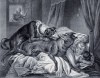 Собака, спасающая ребёнка от волка (лист 16 первого тома работы профессора Шинца Naturgeschichte und Abbildungen der Menschen und Säugethiere..., вышедшей в Цюрихе в 1840 году)