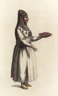 Женщина народности бухарцы (лист 29 иллюстраций к известной работе Эдварда Хардинга "Костюм Российской империи", изданной в Лондоне в 1803 году)