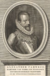Алессандро Фарнезе (1545--1592) - испанский полководец, наместник Нидерландов, герцог Пармы и Пьяченцы.
