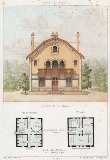 Загородный дом в местечке Вильнёв-ла-Гуар в Бургундии (из популярного у парижских архитекторов 1880-х Nouvelles maisons de campagne...)