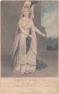 Английская актриса Элизабет Поуп (1740-1797) в роли Зары из пьесы Уильма Конгрива "Невеста в трауре". 