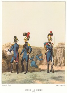 Сапёры армии Наполеона Бонапарта. Репринт середины XX века со старинной французской гравюры