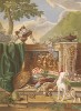 Французский настенный ковёр, произведённый на Императорской мануфактуре Beauvais (Каталог Всемирной выставки в Лондоне. 1862 год. Том 3. Лист 290)