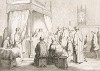 4 апреля 1423 г. Умирающий дож Томазо Мочениго (1343-1423) наставляет венецианцев. Storia Veneta, л.69. Венеция, 1864