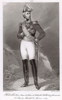 Людвиг Алоизий Гогенлоэ-Вальденбург-Бартенштейн (1765-1829), маршал Франции с 1827 года. Galerie des Marechaux de France par Ch. Gavard, Париж, 1839 год. 