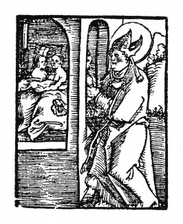 Святой чудотворец Николай, или Николай Угодник. Ганс Бальдунг Грин. Иллюстрация к Hortulus Animae. Издал Martin Flach. Страсбург, 1512
