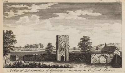 Вид на руины монастыря Годстоу в Оксфордшире (из A New Display Of The Beauties Of England... Лондон. 1776 год. Том 1. Лист 250)
