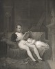 Император Наполеон I читает своему сыну Наполеону II. Napoleon und sein Sohn. Редкая литография Карла фон Штюбена и Иозефа Ланзеделли. Вена, 1850