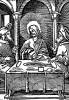 Иисус преломляет хлеб в Эммаусе. Из Benedictus Chelidonius / Passio Effigiata. Монограммист N.H. Кёльн, 1526