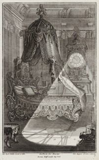 Солнечные часы в спальне эпохи pококо. Johann Jacob Schueblers Beylag zur Ersten Ausgab seines vorhabenden Wercks. Нюрнберг, 1730