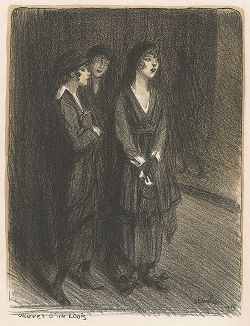 Военные вдовы (Вдовы Луи). Литография Теофила-Александра Стейнлена, 1915 год. 
