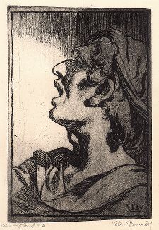 Этюд головы. Гравюра Франсуа-Марэна Валер-Бернара, ок. 1891 года. 