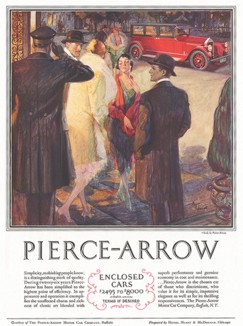 Реклама автомобилей Pierce-Arrow.