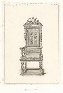 Французское кресло, XVI век. Meubles religieux et civils..., Париж, 1864-74 гг. 