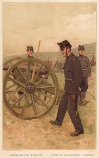 Канонир швейцарской полевой артиллерии (из альбома хромолитографий L' Armée Suisse... Цюрих. 1894 год)