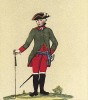 Русский пехотный офицер в 1765 году (из популярной в нацистской Германии работы Мартина Лезиуса Das Ehrenkleid des Soldaten... Берлин. 1936 год)