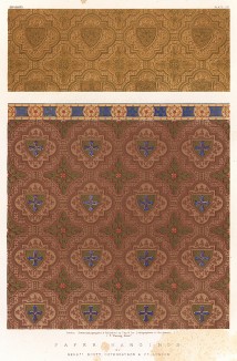 Бумажные обои в готическом стиле от мануфактуры Scott, Cuthbertson & C°. Каталог Всемирной выставки в Лондоне 1862 года, т.2, л.117.