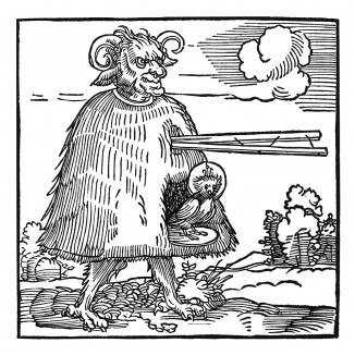 Черт-птицелов. Зебальд Бехам для Johann Schwarzenberg / Beschworung der Schlange. Издал Hans Herrgott, Нюрнберг, 1525