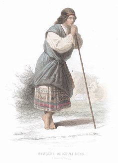 Пастушка из Тульской губернии. Лист из серии Musée Cosmopolite; Musée de Costumes, Париж, 1850-63