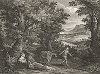 Отдых на пути в Египет кисти Пауля Бриля. Лист из знаменитого издания Galérie du Palais Royal..., Париж, 1808