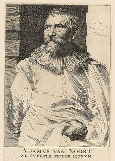 Портрет художника Адама ван Норта работы Антониса ван Дейка. Лист из его знаменитой "Иконографии", 1632-41 гг. 