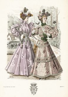 Французская мода из журнала Le Salon de la Mode, выпуск № 19, 1895 год.