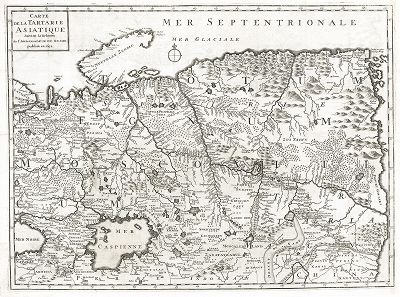 Карта азиатской Тартарии, составленная во время посольства 1692 года. Carte de la Tartarie asiatique suivant la relation de l'ambassadeur de Russie.  