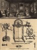 Пряхи за работой, а также пряжа, прялка и мотовило (Ивердонская энциклопедия. Том IV. Швейцария, 1777 год)