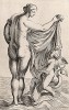 Венера и Амур. Гравировал Петер Схенк Младший в середине XVIII века.
