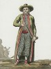 Житель Курильских островов середины XVIII века (иллюстрация к работе Costumes civils actuels de tous les peuples..., изданной в Париже в 1788 году)