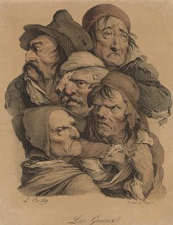 Нищие. Литография Луи-Леопольда Буальи из сюиты "Recueil de grimâces", 1823-28 гг. 