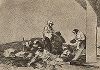 Нет смысла кричать. Лист 58 из известной серии офортов знаменитого художника и гравёра Франсиско Гойи "Бедствия войны" (Los Desastres de la Guerra). Представленные листы напечатаны в Мадриде с оригинальных досок около 1900 года. 