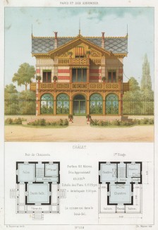 Шале с галереей и пятью деревянными балконами (из популярного у парижских архитекторов 1880-х Nouvelles maisons de campagne...)