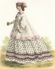 Платье с отделкой из органзы и жакет с вышивкой. Из альбома литографий Paris. Miroir de la mode, посвящённого французской моде 1850-60 гг. Париж, 1959