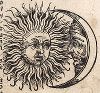 Солнце и Луна. Из знаменитой первопечатной книги Хартмана Шеделя "Всемирная хроника", также известной как "Нюрнбергские хроники". Die Schedelsche Weltchronik (Liber Chronicarum). Нюрнберг, 1493