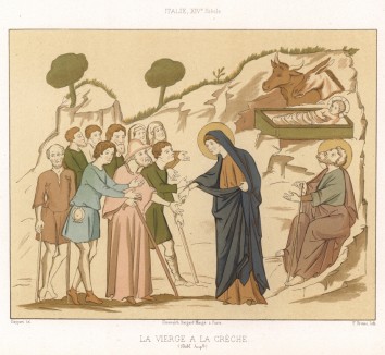 Поклонение младенцу Иисусу Христу (из Les arts somptuaires... Париж. 1858 год)