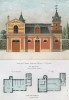 Эскиз современной конюшни для четырёх лошадей и голубятни в загородном имении (из популярного у парижских архитекторов 1880-х Nouvelles maisons de campagne...)