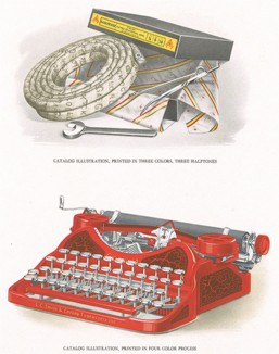 Уплотнитель фирмы Garlock. Красная печатная машинка L.C. Smith & Corona. 
