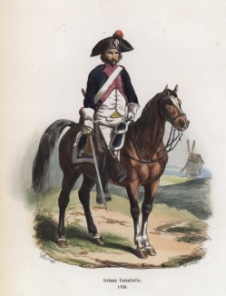 Французский кавалерист (1795 год) (из популярной работы Histoire de l'empereur Napoléon (фр.), изданной в Париже в 1840 году с иллюстрациями Ораса Верне и Ипполита Белланжа)