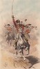 1890-е гг. Русские гвардейские гусары в атаке (из "Иллюстрированной истории верховой езды", изданной в Париже в 1893 году)