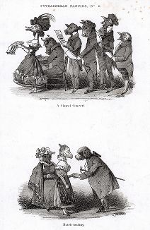 Концерт и сватовство из серии Pythagorean Fancies, 1840-е гг. 