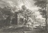 Пейзаж с античными руинами - первый лист сюиты малых пейзажей по живописным оригиналам Питера Пауля Рубенса. Гравировал близкий друг Рубенса - Схелте Адамс Болсверт, один из ярчайших представителей фламандской школы гравёров.