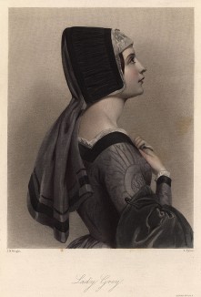 Леди Грей, героиня пьесы Уильяма Шекспира «Генрих VI». The Heroines of Shakspeare. Лондон, 1848