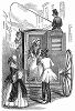 Закрытый двухколесный городской экипаж на трех человек "Трибас" с задней дверцей, представленный в 1844 году лондонским каретным мастером мистером Харви (The Illustrated London News №96 от 02/03/1844 г.)