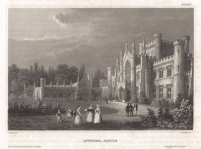 Замок Лоутер в Уэстморленде, Англия. Meyer's Universum..., Хильдбургхаузен, 1844 год.