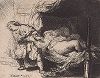 Иосиф и жена Потифара. Офорт Рембрандта 1634 года. 