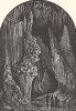 Карстовое образование Гейзер в пещере Вейера, штат Вирджиния. Лист из издания "Picturesque America", т.I, Нью-Йорк, 1872.
